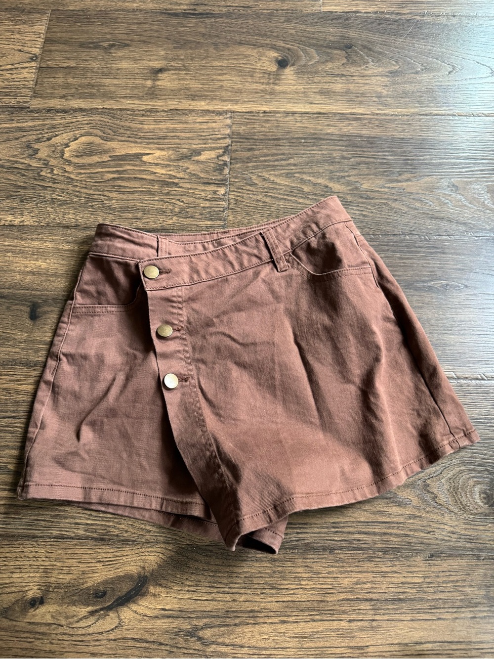 Blue Rain Rust Button-Front Skort